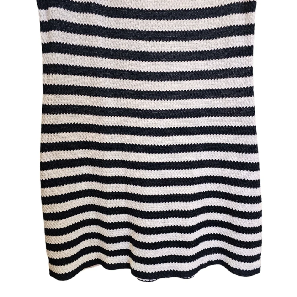 Diane Von Furstenberg Suji Honeycomb Knit Square Neck Striped Dress Size 14 - Picture 9 of 16